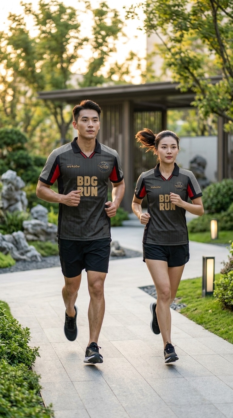 Dua pelari memakai jersey BDG Run