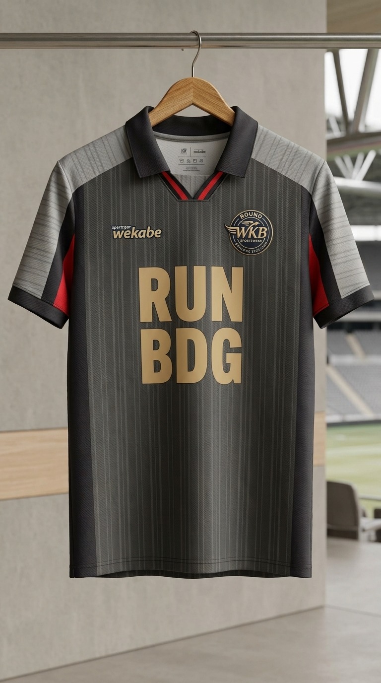Jersey RUN BDG tergantung di hanger